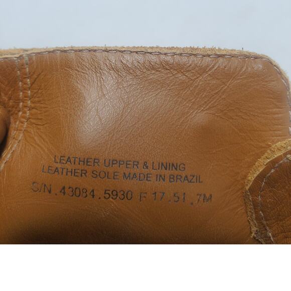 Tory Burch Sabe Heeled Ankle Booties Suede Leather Tan Gold Logo Size US 7 - Picture 9 of 9